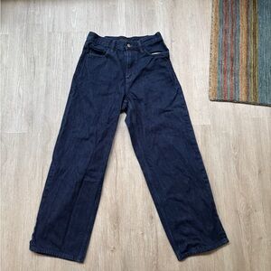 Uniqlo Men's Relaxed Fit Jeans in Dark Blue